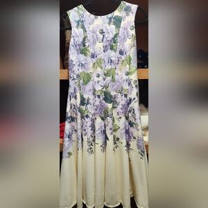 Gabby Skye Lavender Floral Fit And Flare Dress